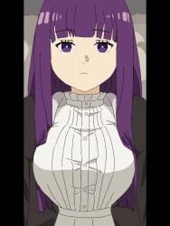 1girls 2026 2d 2d_animation animated animation annoyed annoyed_expression bangs big_breasts blunt_bangs breast_expansion breast_focus breast_growth breast_growth_(enlargement) breast_overflow breasts bursting_breasts clothed clothed_female clothing expansion exposed exposed_breasts expressionless female female_only fern_(sousou_no_frieren) frieren_beyond_journey's_end growth growth_sequence hi_res highres huge_breasts large_breasts light-skinned_female light_skin long_hair longer_than_10_seconds mp4 no_sound overflowing_breasts pout pouting purple_eyes purple_hair reine_(artist) shorter_than_30_seconds solo solo_female sousou_no_frieren straight_hair voluptuous voluptuous_female