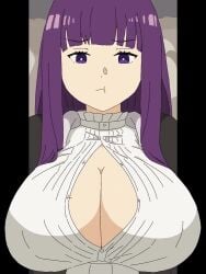 1girls 2026 2d 2d_animation animated animation annoyed annoyed_expression bangs big_breasts blunt_bangs breast_expansion breast_focus breast_growth breast_growth_(enlargement) breast_overflow breasts bursting_breasts clothed clothed_female clothing expansion exposed exposed_breasts expressionless female female_only fern_(sousou_no_frieren) frieren_beyond_journey's_end growth growth_sequence hi_res highres huge_breasts large_breasts light-skinned_female light_skin long_hair longer_than_10_seconds mp4 no_sound overflowing_breasts pout pouting purple_eyes purple_hair reine_(artist) shorter_than_30_seconds solo solo_female sousou_no_frieren straight_hair tagme video voluptuous voluptuous_female