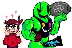2boys abs big_penis blush bomb buff censor_bar censored deltarune gaster green_body i'm_green! muscular muscular_male n-time nipples penis source_request tagme tagme_(artist) undertale undertale_(series) unknown_artist w.d._gaster