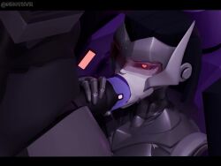 1boy 1girls 2026 3d 3d_animation 3d_render animated blackout_(transformers) blowjob cybertronian decepticon grey_body hand_on_penis neothvr purple_body red_eyes robot robot_boy robot_girl robot_humanoid sound tagme transformers vehicon video