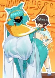 1boy 1girls 2d ambiguous_penetration anthro anthro_penetrated bangs big_ass big_breasts blue-skinned_female blue_body blue_fur blue_hair blue_skin breasts cat_ears cat_tail catgirl cthulhu_mythos cyclops egyptian egyptian_clothes egyptian_female egyptian_headdress ended_inferno endless_inferno eye_of_horus female from_behind furry furry_female h.p._lovecraft hair_covering_eyes hair_over_eyes human_on_anthro human_penetrating human_penetrating_anthro interspecies interspecies_sex male monster_girl nlindustries nyanlathotep nyanlathotep_(sucker_for_love) sex sex_from_behind size_difference smaller_male sucker_for_love tail thick_ass thick_thighs