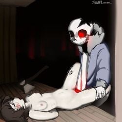 aliza_(horrortale) animated big_penis bulge creepy creepy_smile dubious_consent flashlight forest giant_penis glowing_penis handcuffed hands_behind_back hands_tied horrortale male/female night nonconsensual nude_female_clothed_male on_table pain raped_by_monster raped_female sadfloow sans scared scared_expression scared_face stomach_bulge tied_up undertale undertale_au vaginal_penetration yandere