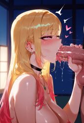 1boy 1girls ai_generated balecxi bangs barbell_piercing black_choker blonde_hair blush breasts choker colored_tips completely_nude curvaceous curvaceous_female curvaceous_figure curvy curvy_figure ear_piercing earrings erection eyeliner fake_nails fellatio female female_focus fingernails from_side gradient_hair heart-shaped_pupils indoors industrial_piercing jewelry kitagawa_marin large_breasts large_penis long_fingernails long_hair makeup male male_pubic_hair motion_lines multicolored_hair nail_polish necklace nipples nude open_mouth oral penis piercing pink_eyes pink_hair pink_nails pubic_hair red_eyes saliva saliva_drip saliva_trail solo_focus sono_bisque_doll_wa_koi_wo_suru straight sweat testicles tongue tongue_out uncensored upper_body veins veiny_penis voluptuous voluptuous_female