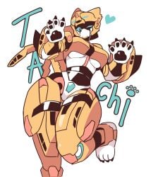 blue_sclera breasts female furry mecha mecha_focus mecha_girl metal_cardbot paws robot tachi_(metal_cardbot) tachy_(metal_cardbot) thick_thighs zam_zary