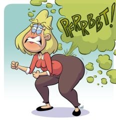 1milf ass big_ass blonde_hair breasts clenched_hand clenched_teeth cross_eyed fart fart_cloud fart_fetish farting fully_clothed gas green_fart mature_female milf nickelodeon rita_loud small_breasts sooper_stuff straining the_loud_house