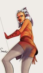 1girls ahsoka_tano animated ass blue_eyes clone_wars gif orange_skin sassafras skirt star_wars tagme teenager the_clone_wars:_season_one thighhighs thighs togruta tubetop upskirt