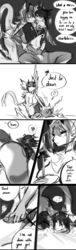 assisted_masturbation clothing comic cum dildo domination english_text eyewear feline female femdom fireflufferz glasses handjob horn humiliation line_(character) mammal monochrome premature_ejaculation sex_toy sketch_(character) strapon text