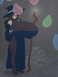 1girls breast_expansion breasts comic enormous_breasts expansion female hitama hyper hyper_breasts inflation nipple_bulge nipples nipples_visible_through_clothing original original_character slime slime_inflation slime_monster sweat sweating sweating_breasts sweating_female sweaty sweaty_breasts textless witch witch_(witch_tower)