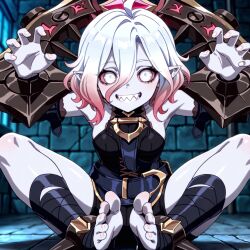 1girls ai_generated barefoot briar_(league_of_legends) clothed clothing feet feet_focus female female_focus female_only foot_fetish haremoverlord league_of_legends small_breasts soles teasing