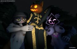 3d_(artwork) 5naptrap animal_humanoid animate_inanimate armor ass beanie bear big_breasts big_butt black_beanie black_body black_clothing black_hat black_headwear breasts calico_cat calico_cat_humanoid cat_humanoid clothing digital_media_(artwork) domestic_cat elemental_creature epic_games feathers felid felid_humanoid feline feline_humanoid felis female female/female flora_fauna food food_creature for_a_head forest forest_background fortnite fortnite:_battle_royale fruit fur gauntlets gloves glowing glowing_face golden_body group hand_on_butt hand_on_hip handwear hat headgear headwear hi_res hoodie humanoid living_vegetable looking_at_viewer low_light mammal mammal_humanoid meow_skulls multicolored_body natural_breasts nature nature_background night nipples object_head orange_eyes patreon plant pumpkin pumpkin_head purple_body purple_clothing purple_eyes purple_hoodie purple_nipples purple_topwear raven_team_leader smile smiling_at_viewer source_filmmaker_(artwork) spice_(fortnite) tail text thick_thighs topwear tree trio url ursid_humanoid vegetable wide_hips yellow_eyes