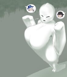 3girls breast_expansion breasts comic female ghost_costume gigantic_breasts halloween hana_azuna_(hitama) hitama kusumi_kozayama_(hitama) nia_azuna_(hitama) textless