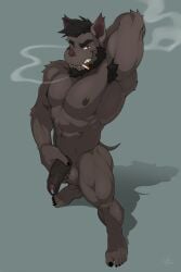 abs anthro balls bat biceps big_balls big_penis male male_nipples male_only mammal manly microbat muscular muscular_anthro muscular_male nipples nude pecs penis wolfybuns