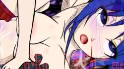 2girls bloody_nose bondage breasts chimera_(maha_no_hanashi) crying cum cum_in_mouth cum_on_body echidna_(maha_no_hanashi) edit edited ell182a_(masa_works_design) eye_rolling_back female gumi lesbian_couple lesbian_sex maha_no_hanashi masa_works_design moondaliy nipples nosebleed open_mouth sex the_dancer_(maha_no_hanashi) vocaloid yuri
