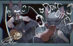 accessory anthro bat bite_mark boots candy cape chains chastity_cage chastity_device clothing dessert duo ear_piercing fangs food footwear for_a_head fruit furniture gay gay_male genitals halloween hand_in_mouth hi_res holidays knot knotted_penis lollipop male male/male mammal object_head oral oral_penetration penetration penis piercing plant pumpkin pumpkin_head rough_sex sex shoes snarling sofa teeth tongue tongue_out tongue_piercing vampire_costume wings yaoi zinsockhyr