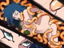 1girls blue_hair breasts extreme_ghostbusters female ghostbusters green_eyes kylie_griffin large_breasts long_hair naked nude nude_female penetration roxyrex suspended_via_tentacles tentacle tentacle_penetration tentacle_rape tentacle_sex wild_hair