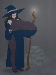 1girls breast_expansion breasts comic enormous_breasts expansion female hitama hyper hyper_breasts inflation nipple_bulge nipples nipples_visible_through_clothing original original_character slime slime_inflation slime_monster sweat sweating sweating_breasts sweating_female sweaty sweaty_breasts textless witch witch_(witch_tower)