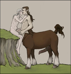 2011 animal_genitalia animal_penis balls brown_hair centaur duo elf equid equid_taur equine_penis erection foreskin grey_hair hair horsecock humanoid humanoid_on_taur humanoid_penis humanoid_pointy_ears kissing long_hair male male/male male_only mammal mammal_taur mullet nude outside penis ponytail pubes rimestar sheath taur vein veiny_penis