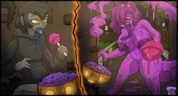 assimilation bimbofication breast_expansion breast_growth breast_growth_(enlargement) breasts candy candy_girl dizzytube female food food_creature food_humanoid food_transformation gender_transformation goo_girl happy_trance huge_breasts hypnotic_food lollipop male malesub original sequence transformation