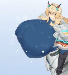 1girls barghest_(gawain)_(fate) breast_expansion breasts comic enormous_breasts fate/grand_order fate_(series) female hitama hyper hyper_breasts nipple_bulge textless