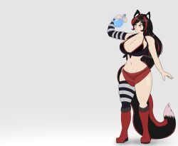 belly_expansion belly_inflation big_breasts breasts comic expansion female hitama inflation midriff original original_character potion
