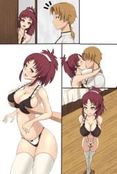 aisha_greyrat big_breasts bikini blonde_hair brother brother_and_sister green_eyes groping groping_breasts groping_from_behind incest kissing licking_lips maid_headdress mushoku_tensei mushoku_tensei:_isekai_ittara_honki_dasu older_brother older_brother_and_younger_sister red_hair rudeus_greyrat siblings sister thighhighs underwear underwear_only younger_sister