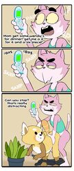 aggressive_retsuko anal anal_sex ass big_butt casual_sex cellphone clothed clothing comic dialogue eroborus feline gay male_on_male male_only mammal pants partially_clothed penetration phone resasuke roz smooth_fur straight