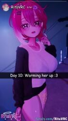 big_areola big_ass big_breasts big_butt big_nipples big_thighs dirty_talk english gaping_pussy high_quality high_resolution legs_spread legs_up moaning penetration pink_areola pink_eyes pink_hair pink_nipples plot pov ritavrc tagme twitter video vrchat vrchat_avatar vrchat_model