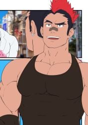 2boys gay kill_la_kill kinagase_tsumugu male male_only muscle