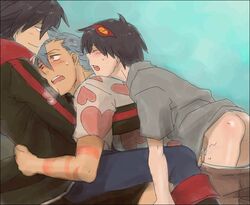 kamina male male_only multiple_males multiple_persona simon_(tengen_toppa_gurren_lagann) tagme tengen_toppa_gurren_lagann threesome yaoi