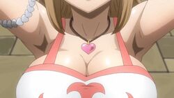 1girls animated animated_gif armpits big_breasts bouncing_breasts breast_focus breasts cleavage elie female huge_breasts rave_master solo