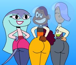 3girls ass big_ass big_blue_(tv_series) big_butt bigass bigbutt commander_plink female human humans lettie manta_ray mira_clearwater nickelodeon nicktoons one_eye_covered