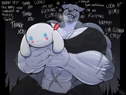 adorable anthro athletic_female big_breasts breasts cinnamoroll cute drydude female happy huge_breasts muscular muscular_female pit_bull plushie wholesome