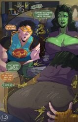 1boy 1girls 2d ass ass_focus ass_grab big_ass big_breasts breasts chinese_male comic_page comic_panel court dialogue fanart female grabbing_ass huge_ass huge_breasts iron_fist iron_fist_(marvel_rivals) legs lin_lie male marvel marvel_comics marvel_rivals narim-art patreon patreon_username she-hulk tagme