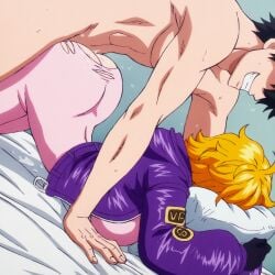 ai_generated ass_focus big_ass big_breasts bodysuit breasts clothing erect_nipples female jarentr male one_piece robot_girl sex tight_clothing vegapunk_lilith
