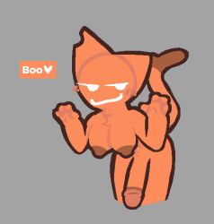 1futa :3 aliasing big_breasts breasts chip_zzz feline furry futa_only futa_sans_balls futanari intersex orange_body penis pixelated_artstyle pussy tail