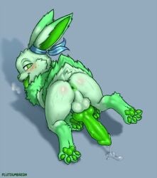 1boy animal_genitalia animal_penis anus aroused aroused_face aroused_smile artist_name ass ass_up balls bedroom_eyes blue_scarf blush blush_lines blushing_at_viewer bodily_fluids breath butt_fluff butt_focus canid canine canine_genitalia canine_penis cheek_markings digital_media_(artwork) digitigrade drooling eeveelution erection facial_markings fan_character fangs feet feral fluffy fur generation_1_pokemon genital_fluids genitals green_anus green_body green_eyes green_fur green_mane green_nose green_pawpads half-closed_eyes head_markings hi_res jolteon keele knot knotted_penis leaking leaking_precum long_ears looking_at_viewer looking_back male mammal mane markings mostly_nude narrowed_eyes nintendo nude open_mouth panting pawpads paws penis perineum plutoumbreon pokemon pokemon_(species) precum presenting presenting_anus presenting_hindquarters raised_foot rear_view saliva scarf scarf_only seductive signature simple_background smile smiling_at_viewer solo spread_toes steamy_breath sweat sweatdrop sweaty_balls sweaty_butt sweaty_genitalia teeth text toes tongue tongue_out tuft vein veiny_penis