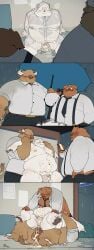 2025 absurd_res anal anthro balls bear belly big_belly blush bodily_fluids bottomwear bovid bovine cattle cellphone clothing coat cum cum_on_belly cum_on_body domestic_pig electronics flaccid fur genital_fluids genitals group hi_res kemono male male/male mammal micropenis moobs necktie nipples overweight overweight_male pants penis penis_size_difference phone polar_bear quanjiang raincoat shirt sitting small_penis smartphone suid suine sus_(pig) topwear translucent_raincoat umbrella ursine white_body white_fur