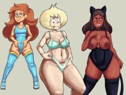 breasts cartoon_network cat_ears cat_tail female large_breasts leotard martha_barriga priyanka_maheswaran steven_universe stockings tool01k vidalia_(steven_universe)