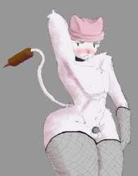1boy boy caged_cock caged_penis cat_ears cat_humanoid cat_tail cattail_(pvz) feline femboy male plants_vs_zombies