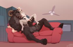 2025 anthro anthro_on_anthro anthro_penetrated anthro_penetrating anthro_penetrating_anthro areola balls blue_eyes bovid breasts caprine cloven_hooves countershade_torso countershading digital_media_(artwork) duo erection female female_penetrated fur furniture genitals goat grey_body grey_fur hooves horn inside lying lying_on_sofa male male/female male_penetrating male_penetrating_female mammal navel nipples on_back on_sofa penetration penile penile_penetration penis penis_in_pussy pussy sex sofa stoopix tail vaginal_penetration vaginal_penetration white_body white_fur
