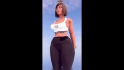 1girls 3d animated ass ass_expansion benevolent_bunny big_ass big_breasts big_hips bob_cut breast_expansion breasts clothed clothing female hips huge_ass sky sound sweatpants tagme thick_thighs thigh_expansion video