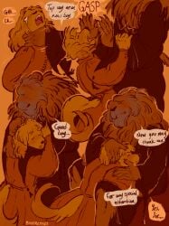 absurd_res anthro asphyxiation barbary_lion bird_dog black_nose boypretties breath_play canid canine canis choking domestic_dog duo felid hi_res hunting_dog lion male male/male mammal master_and_disciple pantherine praise renaissance spaniel the_apprentice's_plea