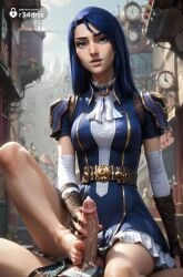1boy 1boy1girl 1girls ai_generated arcane arcane_caitlyn artist_name ascot barefoot black_panties blue_eyes blue_hair breasts brown_gloves caitlyn_(league_of_legends) caitlyn_kiramman cum cum_on_body dress elbow_gloves erection feet female femdom fingerless_gloves footjob gloved_handjob gloves handjob hi_res league_of_legends long_hair looking_at_viewer male medium_breasts netflix nose outdoors panties parted_lips penis r34arts realistic riot_games short_sleeves sitting solo_focus straight toes uncensored underwear web_address white_ascot