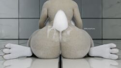 1girls 3d_(artwork) 3drendernoob backboob barefoot breasts cum_on_ass curvy female furry furry_only judy_hopps large_ass shortstack solo_focus zootopia