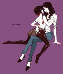 2girls age_difference black_hair cinder_fall female female_only makundsf multiple_girls red_hair ruby_rose rwby