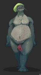 4_toes absurd_res animal_genitalia animal_penis anthro beanie beanie_only chell_(fizzpop) clothing erection feet female_(lore) fizzpop fur genitals grey_background hat headgear headgear_only headwear headwear_only hi_res leopard_seal male mammal marine markings mostly_nude multicolored_body multicolored_fur nude penis pinniped rule_63 seal signature simple_background solo spots spotted_body spotted_fur standing toes whiskers