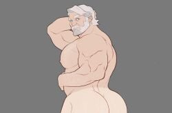 beard big_ass big_butt bubble_ass bubble_butt daddy dilf grandpa grandparent male male_only moustache old_male older_male rumpletumple1 solo solo_focus solo_male white_hair
