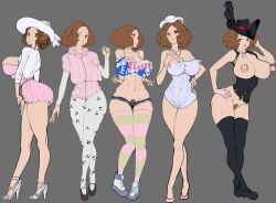 1girls 2025 alternative_universe big_breasts breasts brown_eyes brown_hair brown_pubic_hair cameltoe casual clothing concept_art female flat_colors fluffy fluffy_hair haru_okumura heels human impossible_bodysuit impossible_clothes looking_at_viewer nipples outfit_variant pale_skin persona persona_5 persona_5_royal phantom_thief_suit pubic_hair puffy_nipples red_head sketch thick_thighs wankofool