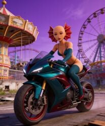ai_art ai_generated ai_slop biker_girl galymph humanized humanoid monster_girl motorcycle my_singing_monsters paironormal_carnival paironormals
