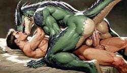 ai_generated anal anal_insertion anal_sex anthro anthro_on_human anthro_penetrated ass ass_focus asshole balls cowgirl_position cum cum_in_ass cum_in_pussy cum_inside female furry furry_ass furry_male gay gay_anal gay_kissing gay_male gay_sex green_scales human human_on_anthro human_on_male human_penetrating humanoid_genitalia humanoid_penis kiss_on_lips kissing light-skinned_male male male/male male_only male_penetrated male_penetrating male_penetrating_male monster monster_boy reptile reptile_humanoid scalie scalie_humanoid scalie_male sex tagme testicles video yaoi